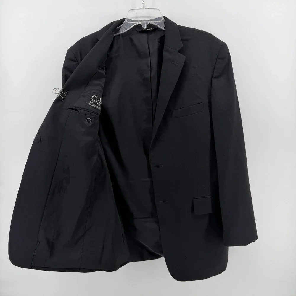 Jos. A. Bank Blazer Mens 40R Black Traveler's Collection 100% Wool Sport Coat
